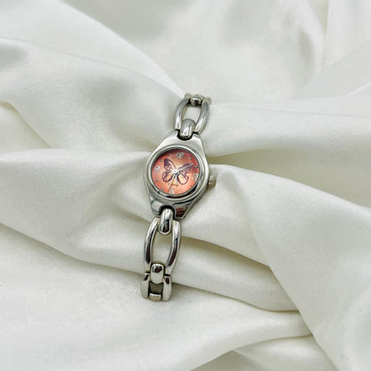 Silver-Toned Butterfly Watch