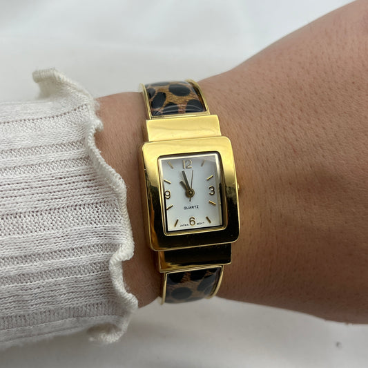 Cheetah Print Gold-Tone Watch
