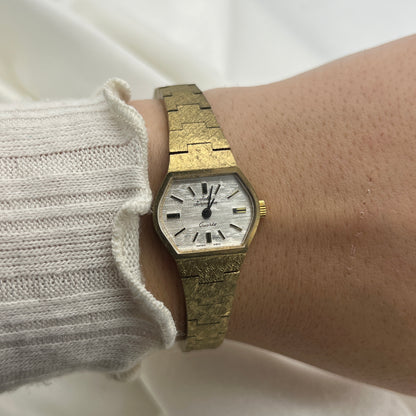 Beautiful Textured Jules Jurgensen Gold Tone Watch