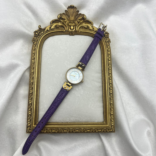 Anne Klein Watch with Purple Leather Strap
