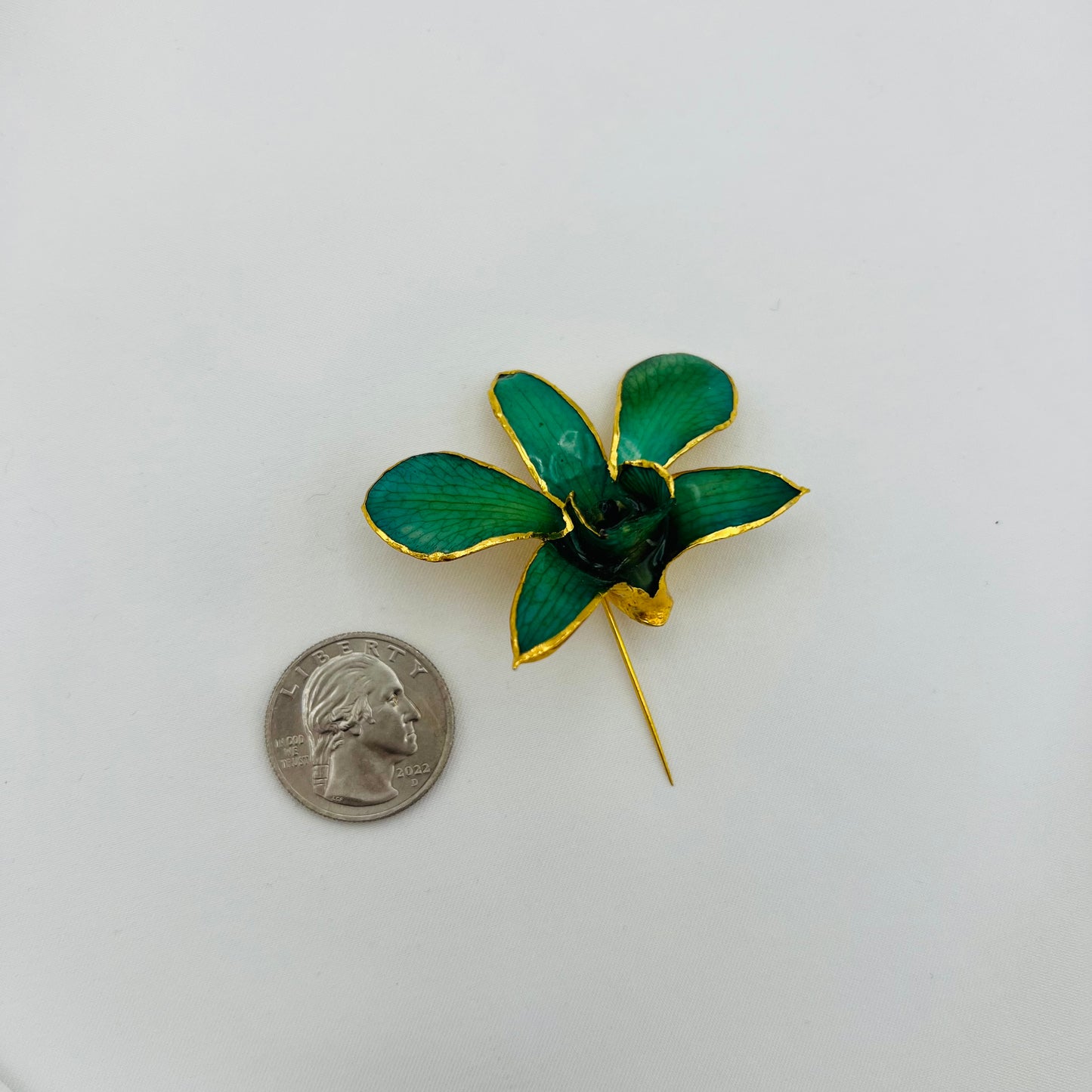 Green Orchid Pin