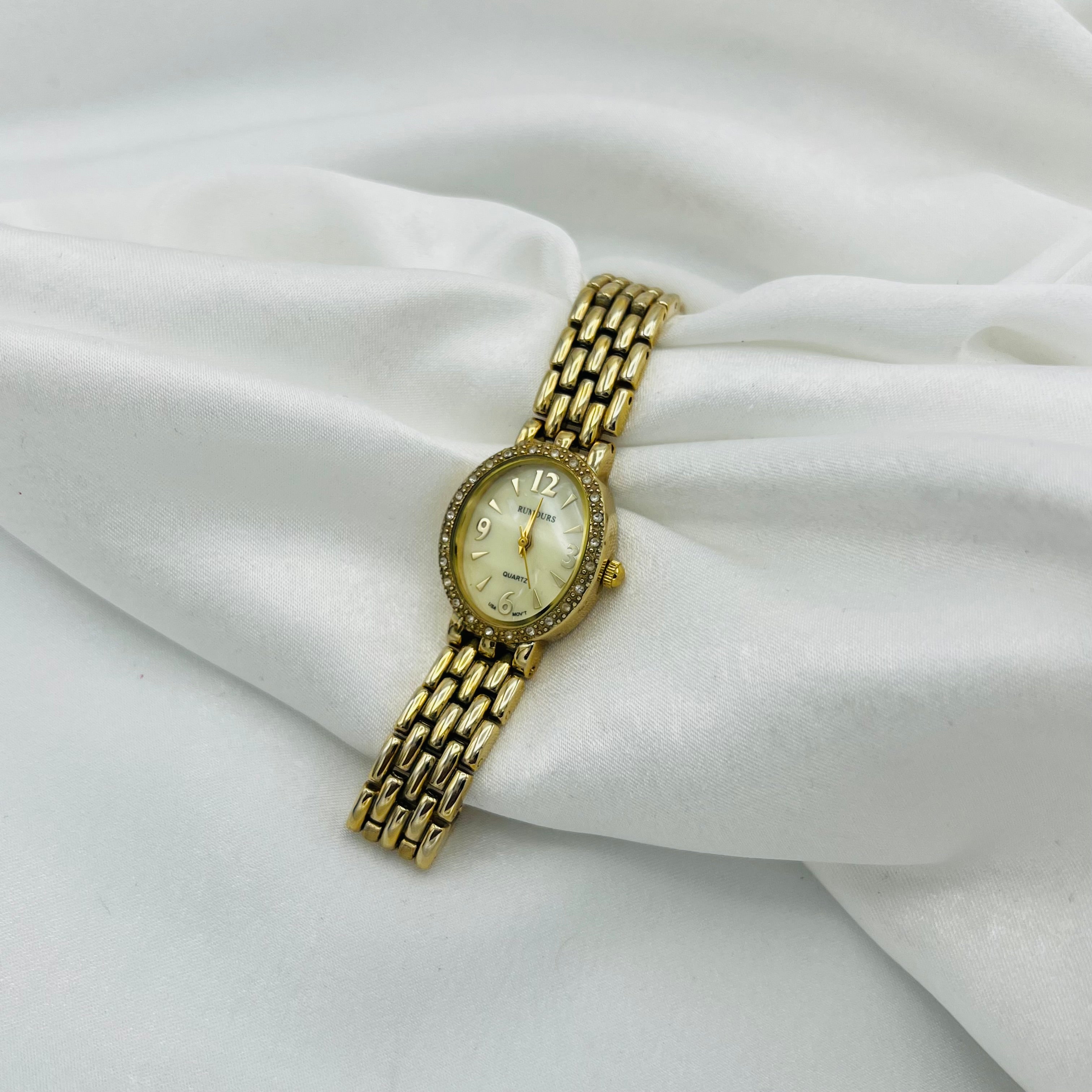 💛 Gold-Toned Diamanté Watch