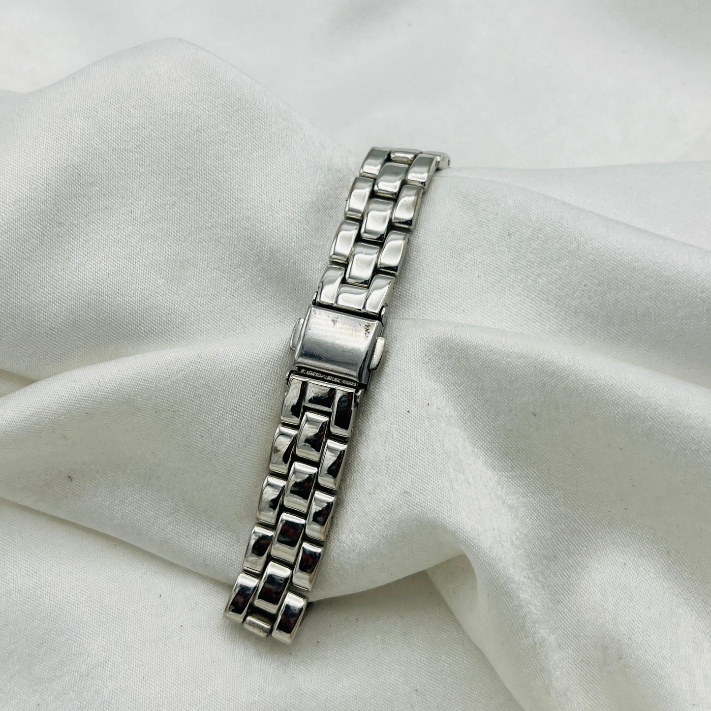Silver-Toned Diamanté Watch