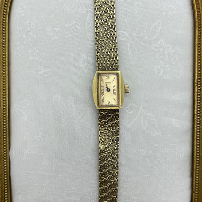 Luxury Dainty Gold Nugget Sandoz Watch with Champagne Dial