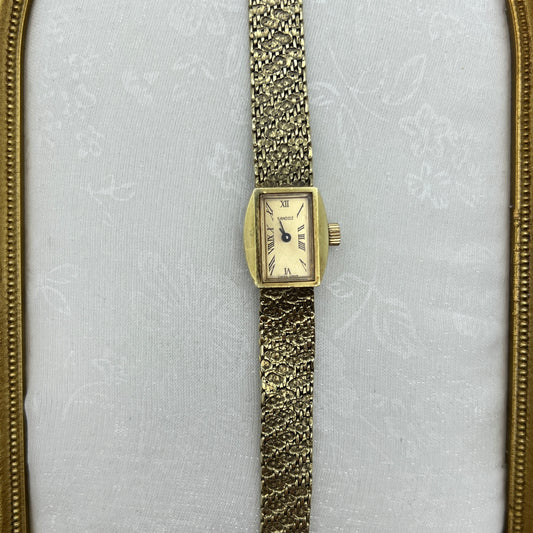 Luxury Dainty Gold Nugget Sandoz Watch with Champagne Dial