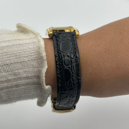 Gold Diamanté Leather Watch