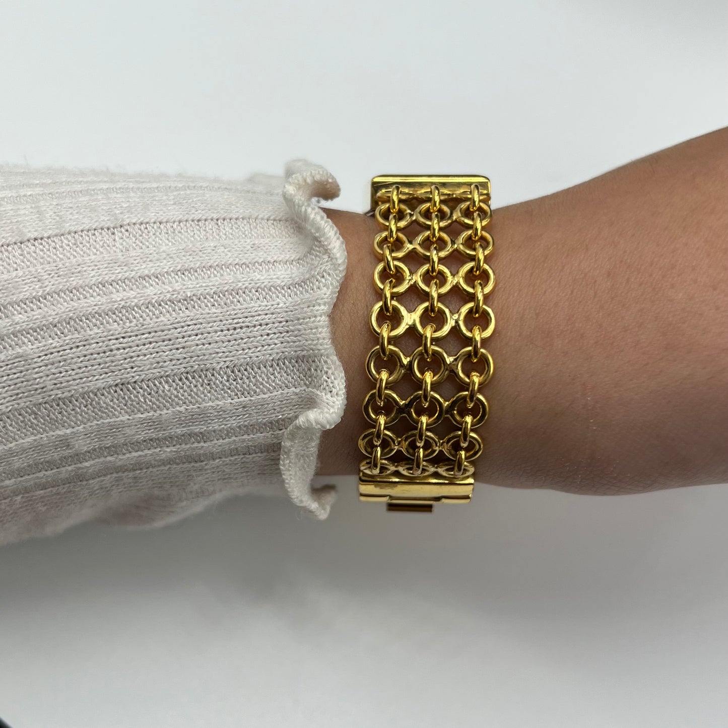 Gold-Toned Watch with Rectangular Dial