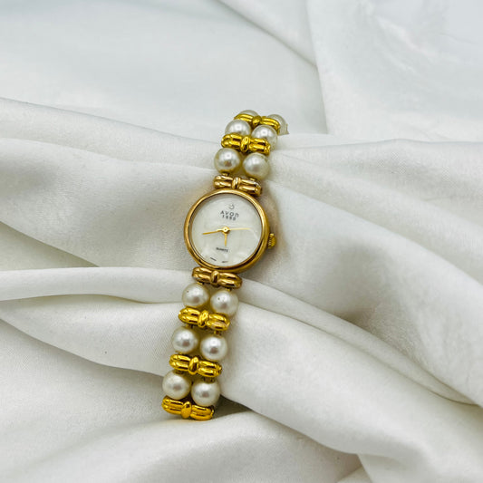 Gold-Toned Pearl Watch