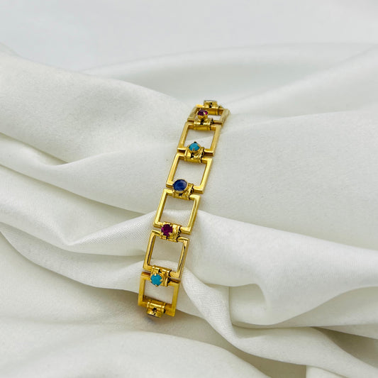 Multi-Colored Gold-Toned Bracelet