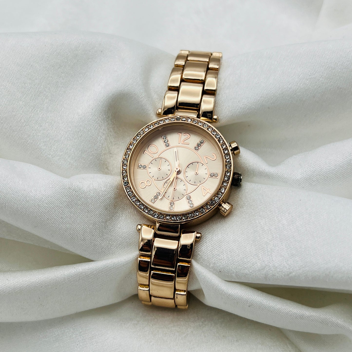 Rose Gold Diamanté Watch