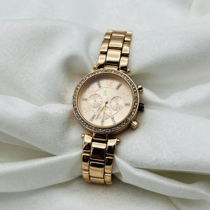 Rose Gold Diamanté Watch