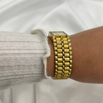 Classic Gold-Toned Tank Watch