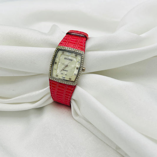 Coral Leather Watch