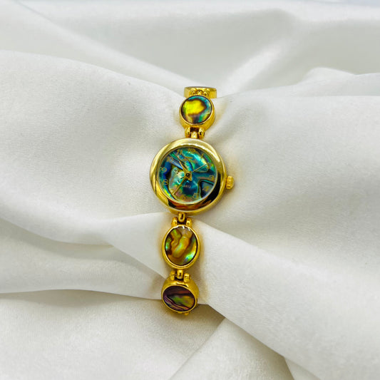 ✨ Gold-Toned Abalone Watch