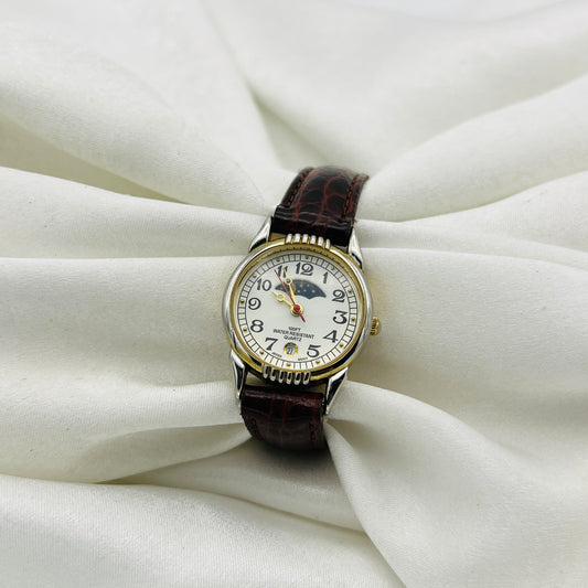 Sun & Moon Phases Leather Watch