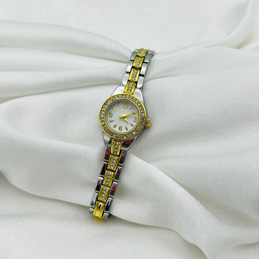 Dainty Diamanté Two-Toned Watch