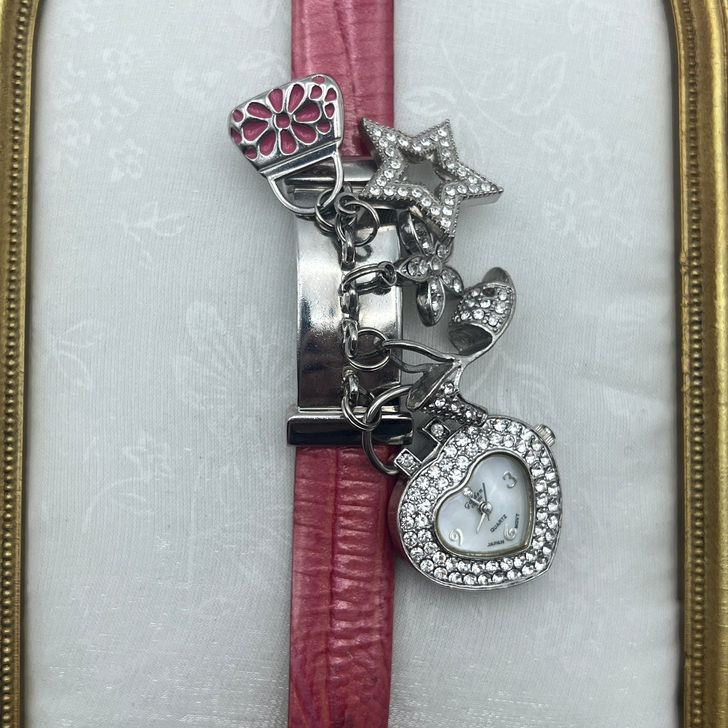 Adorable Heart Charm Red Leather Watch