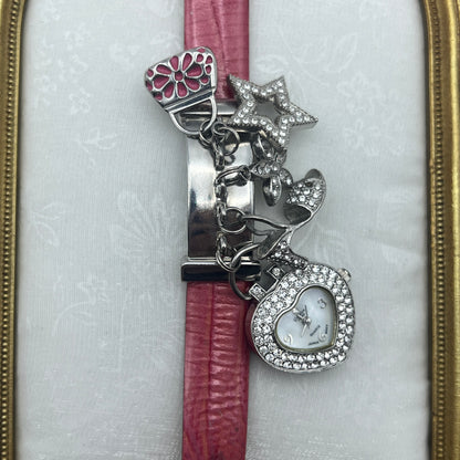 Adorable Heart Charm Red Leather Watch