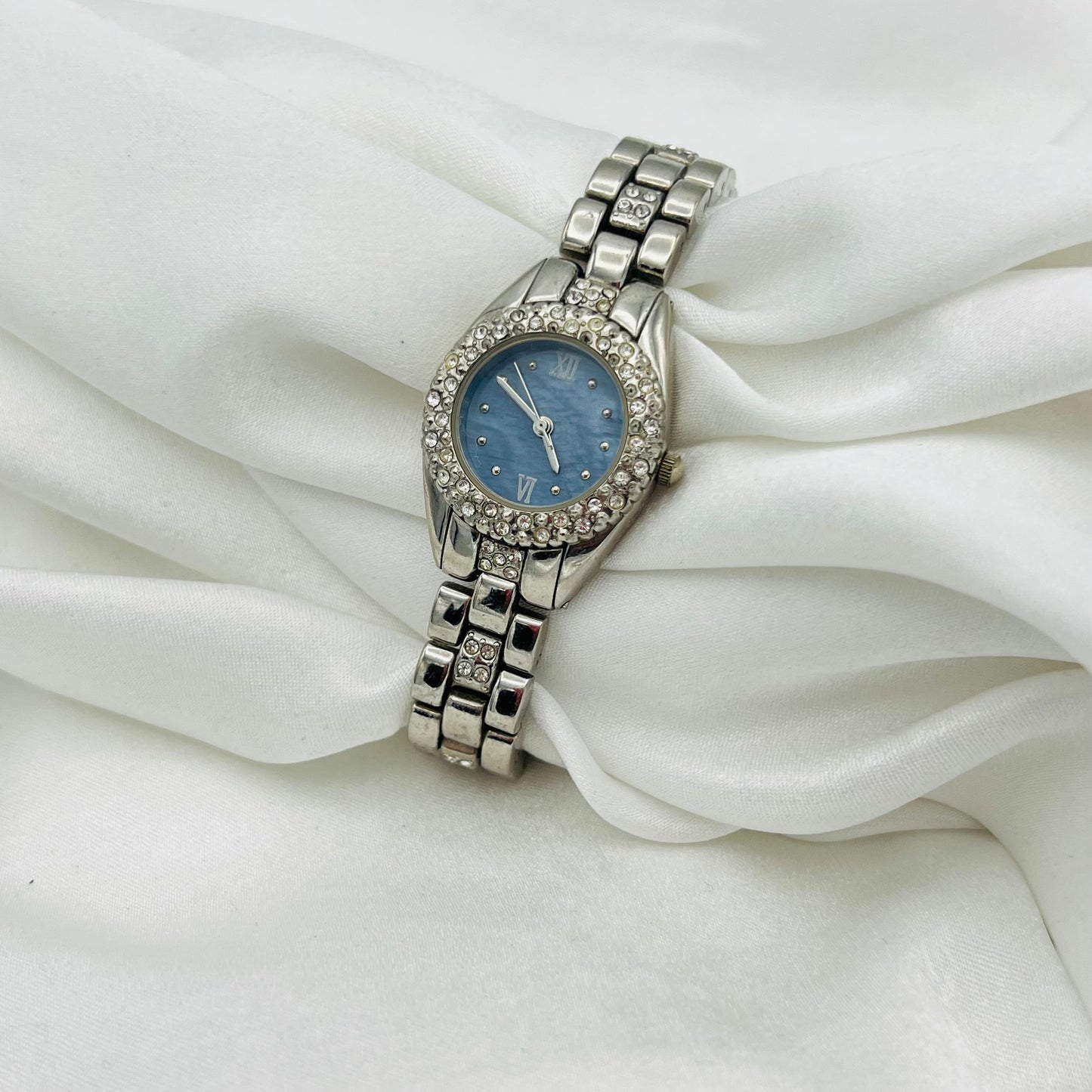 Cute Diamanté Blue Dial Watch