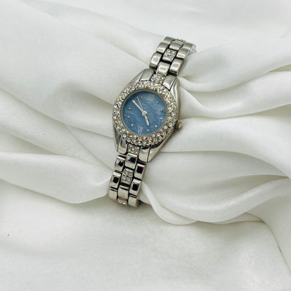 Cute Diamanté Blue Dial Watch