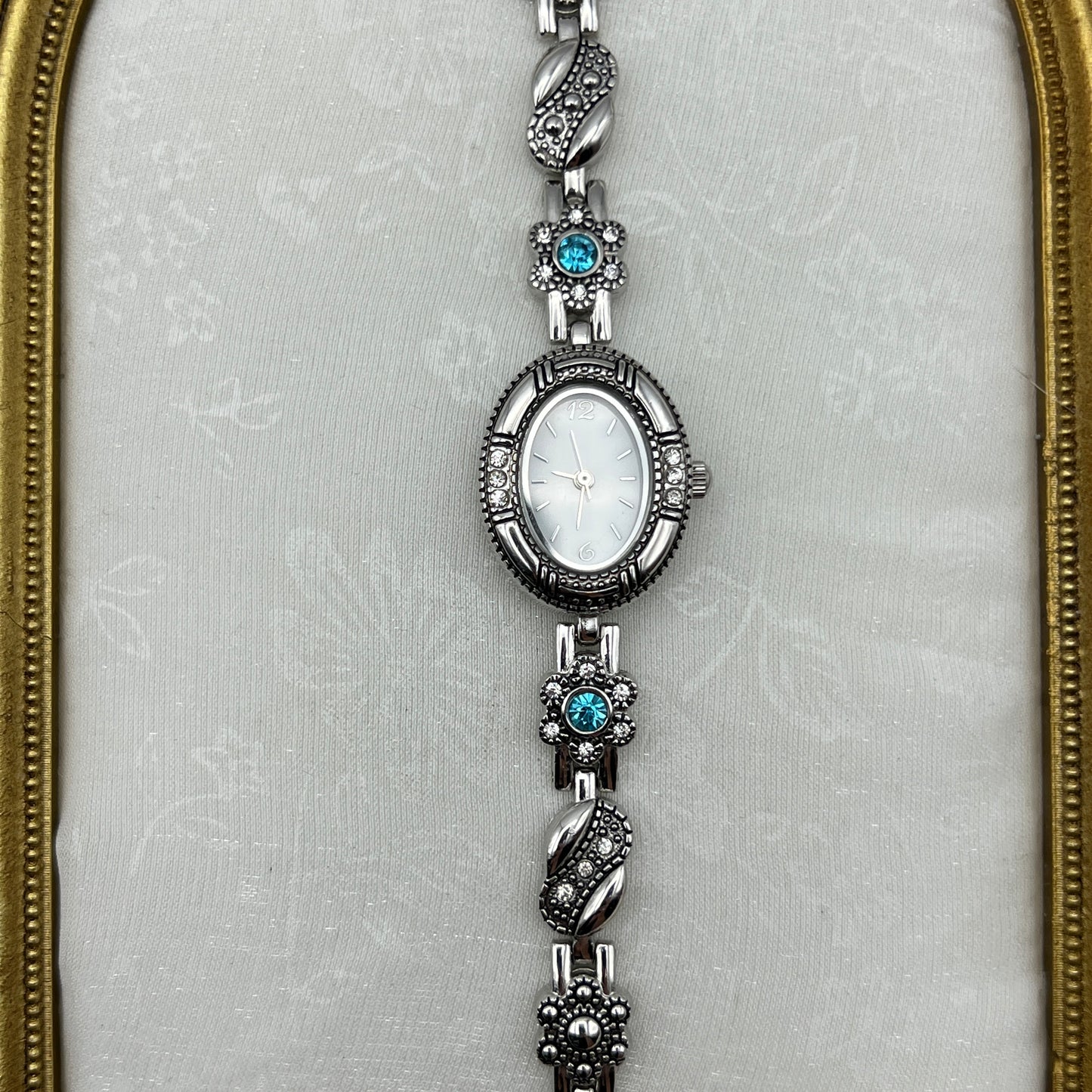 Blue Gemstone Flower Watch