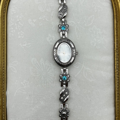 Blue Gemstone Flower Watch