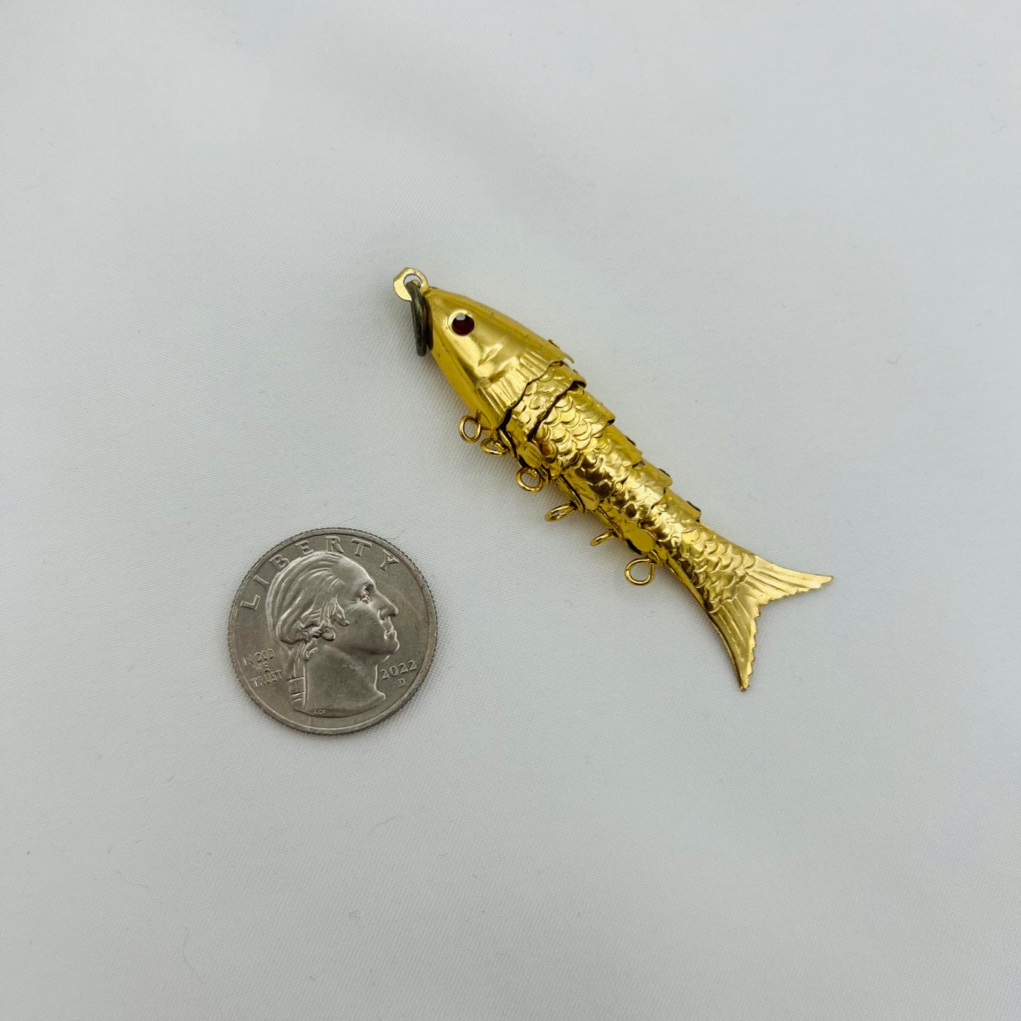 Fish Charm with Ruby-Toned Eyes