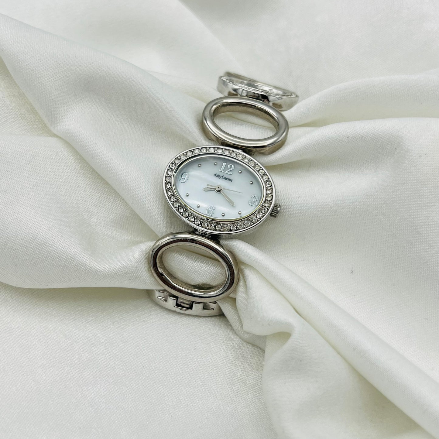 Diamanté Circle Strap Watch