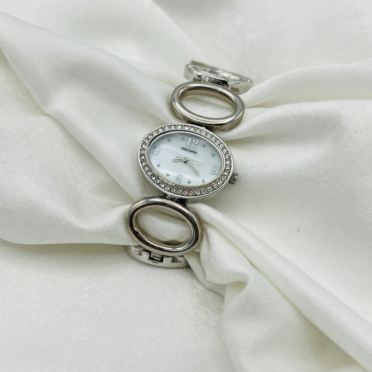 Diamanté Circle Strap Watch