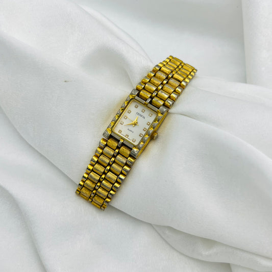 Classic Gold-Toned Tank Watch