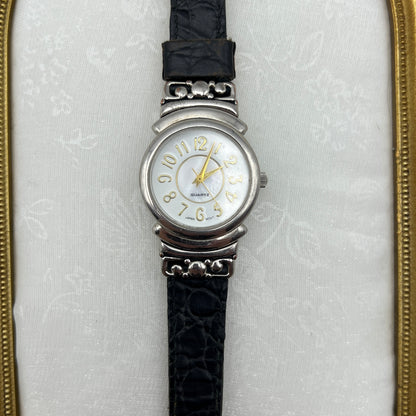 Brown & Black Reversible Strap Watch