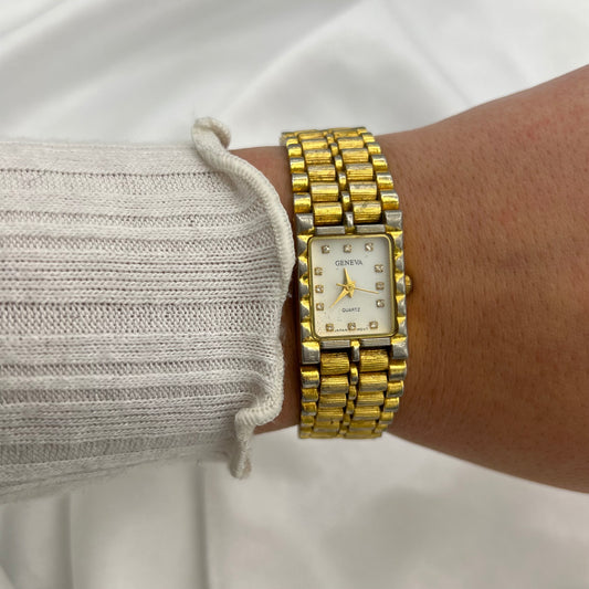 Classic Gold-Toned Tank Watch