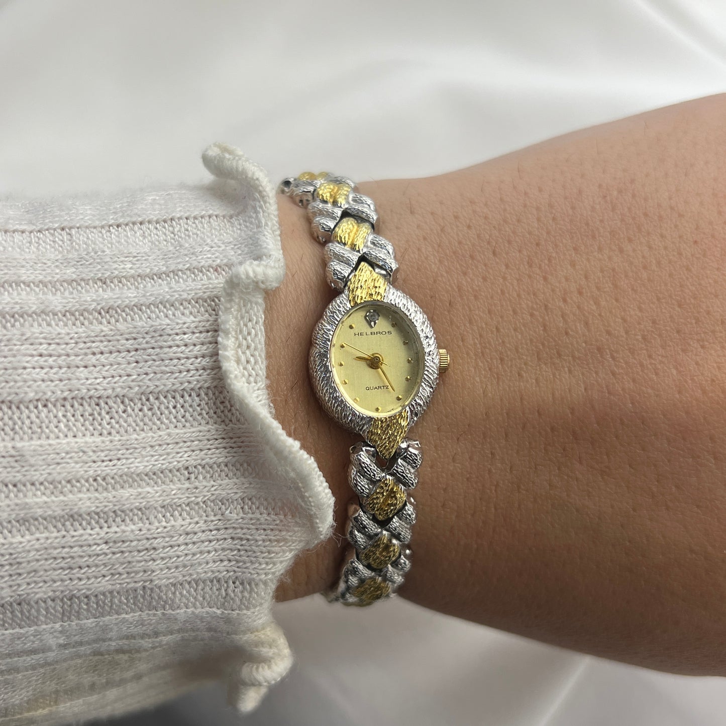Helbros Two-Tone Watch with Champagne Dial