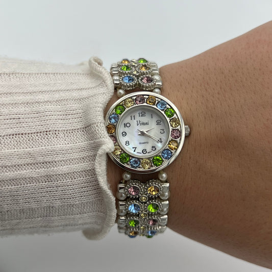 Pearls & Multi-Colored Gemstone Watch