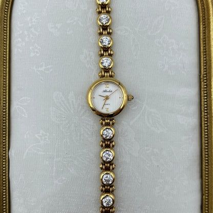 Elegant Gold-Tone Diamanté Watch