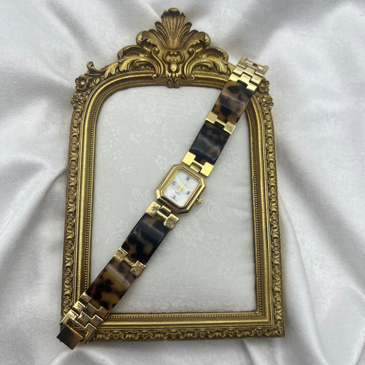 Tortoise Shell Gold-Toned Watch