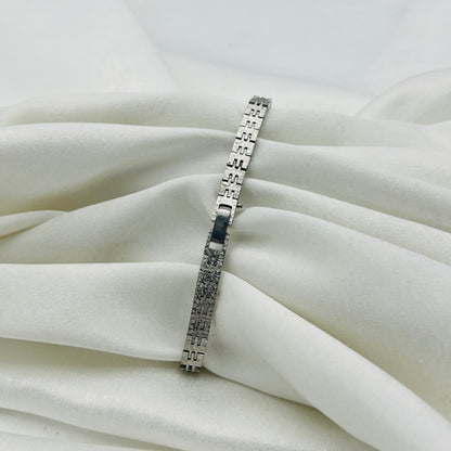 Classy Gruen Silver Tone Watch with Textured Strap