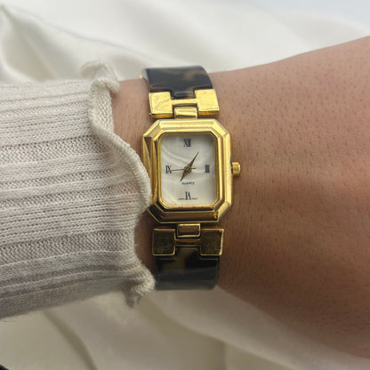 Tortoise Shell Gold-Toned Watch
