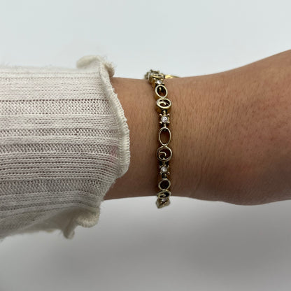 Cute Diamanté Bracelet with Heart Charm