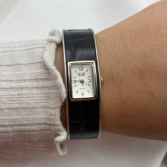 Leather Silver-Tone Watch