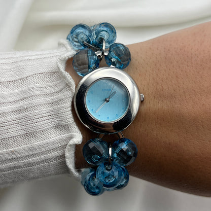 Cute Blue Silver-Tone Watch