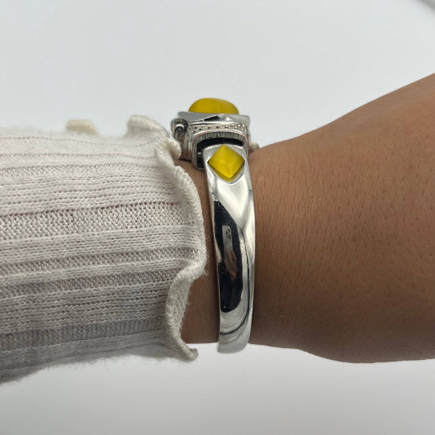 Yellow Detailed Peek-a-boo Watch