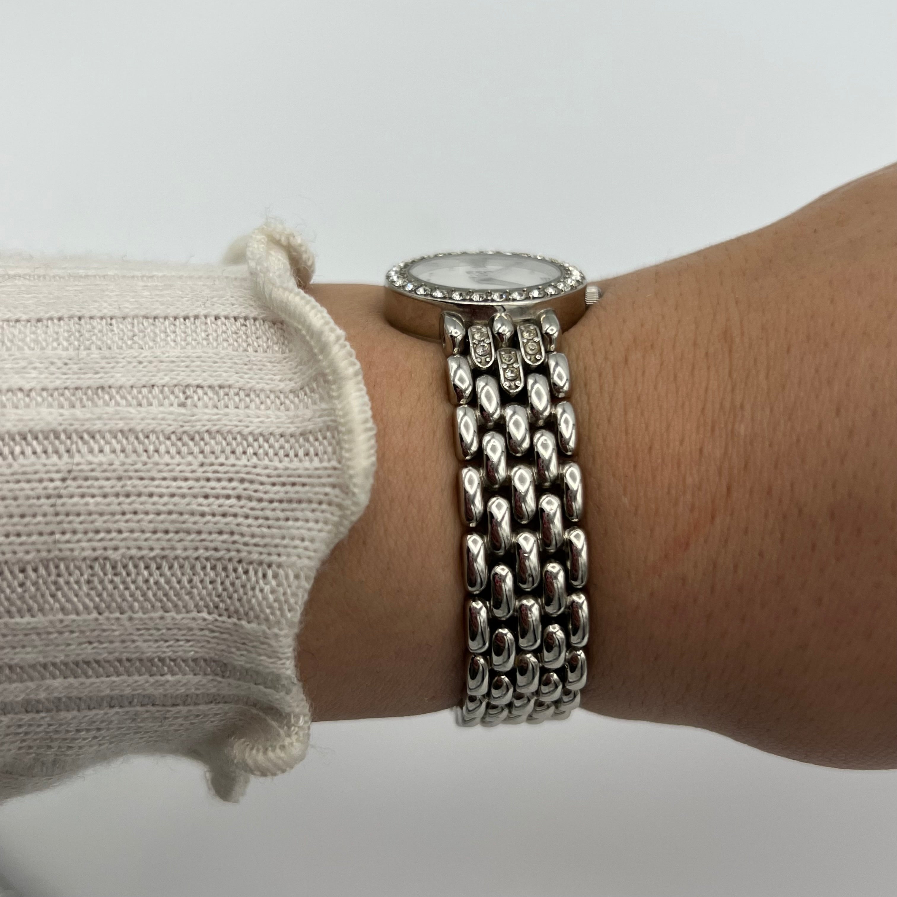 🩶 ESQ Silver-Toned Diamanté Watch