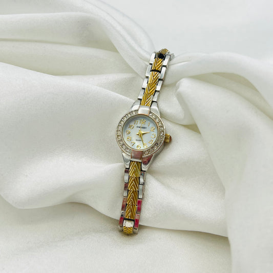 Dainty Two-Toned Diamanté Watch
