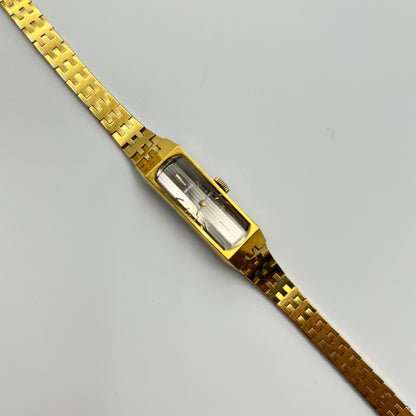 RARE Seiko Gold-Toned Watch with Unique Crystal Dial