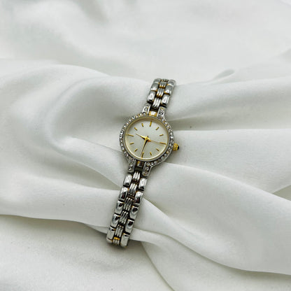 Dainty Two-Toned Diamanté Watch