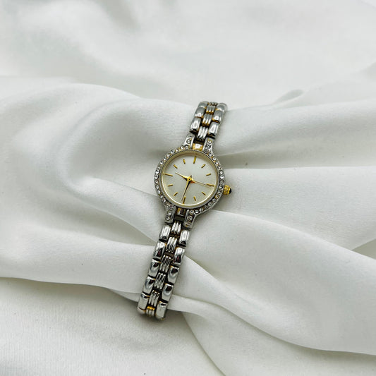 Dainty Two-Toned Diamanté Watch