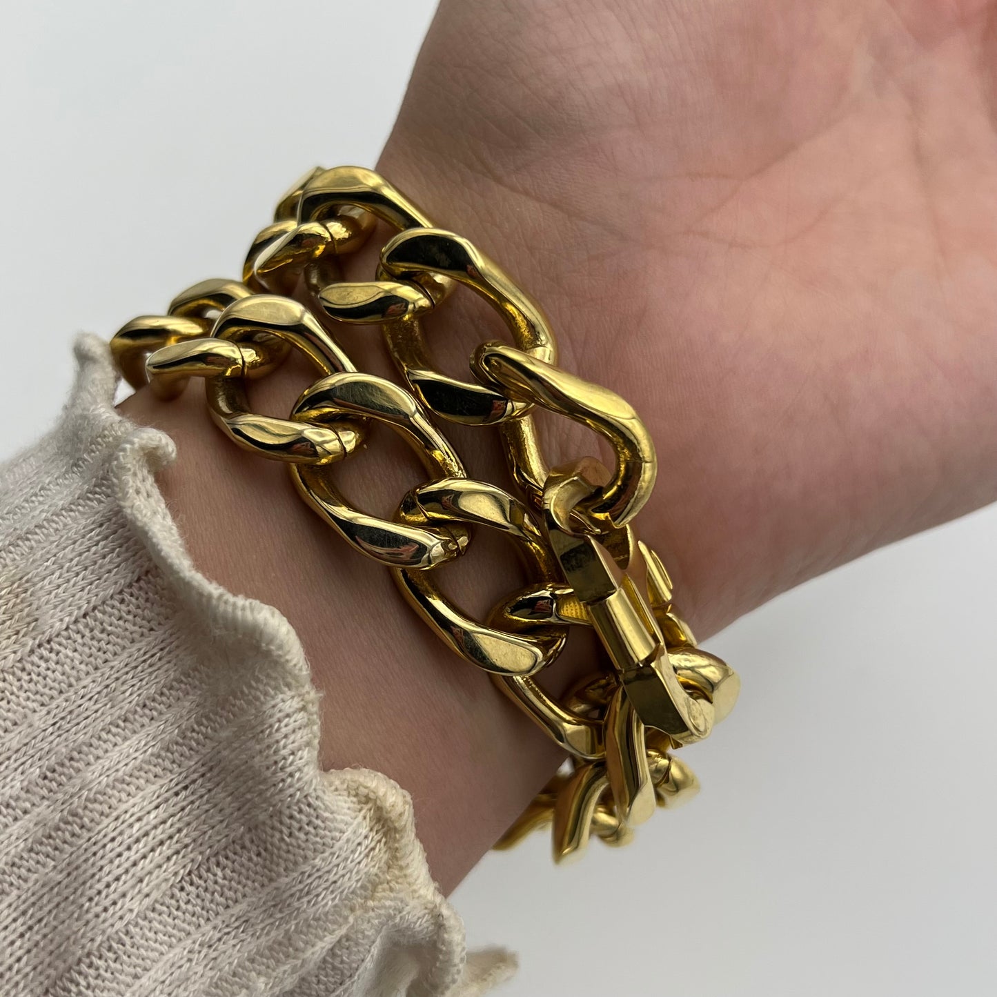 Gold-Toned Double Chain Watch