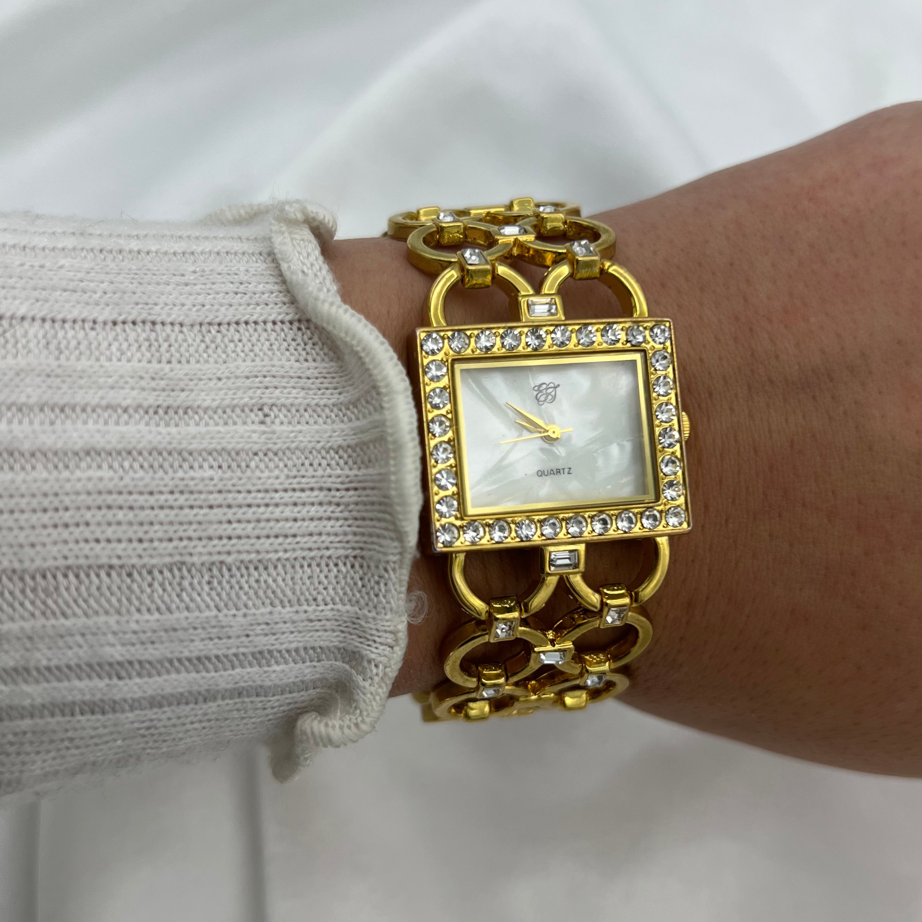 ✨ Diamanté Gold-Toned Watch