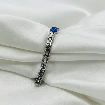 Blue Gemstone Watch with Mother of Pearl Dial